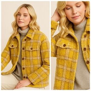 Anthropologie Driftwood Ryan Plaid Sherpa Jacket EUC Size Large F291